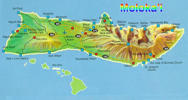 ISLAND OF LANAI ENLARGED MAP