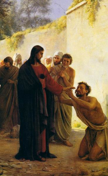 JESUS HEALS A BLIND MAN PAINTING