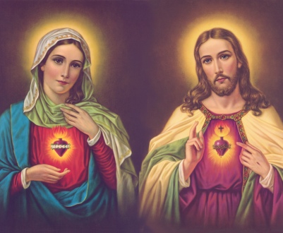 SACRED HEART OF VIRGIN MARY & JESUS CHRIST